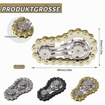 3dílný kovový řetězový převodový řetěz Fidget Spinner
