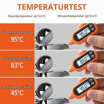 2l nerezová izolovaná karafa, nerezová ocel 304, 24hodinová tepelná izolace, průměr 14 cm, výška 29