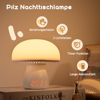 Stolová lamička Justup so zobrazením hodín