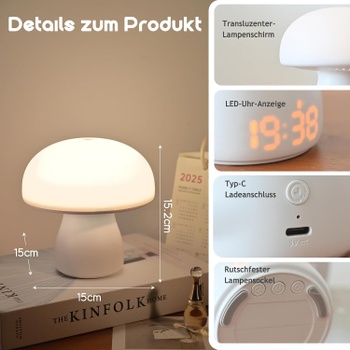 Stolová lamička Justup so zobrazením hodín