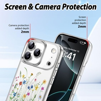 Priehľadný kryt na telefón kompatibilný s iPhone 17 Pro 6,3 palca 2025, ultratenký silikónový TPU