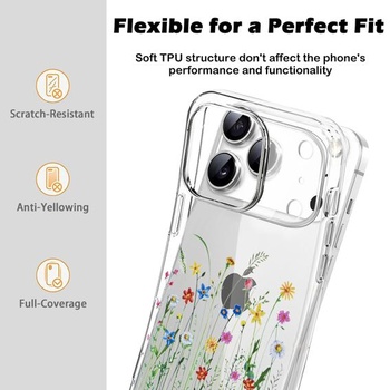 Priehľadný kryt na telefón kompatibilný s iPhone 17 Pro 6,3 palca 2025, ultratenký silikónový TPU