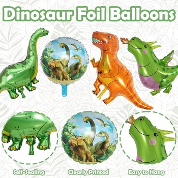 Dinosaurie balóniky pre 2ročné deti, 6 kusov dinosaurích balónikov, héliové balóniky s dinosaurými balónikmi