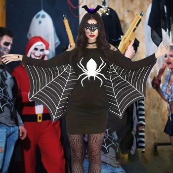 6dielna halloweenska sada pavúčieho kostýmu, dámsky pavúčí kostým, pavúčia maska, čelenka,