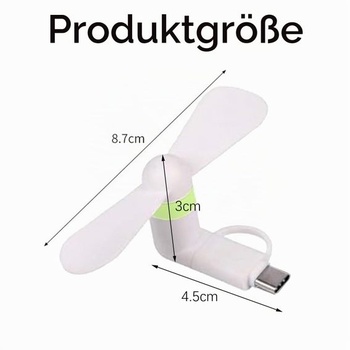 Cerioll 2 mini ventilátory na telefón, 2 v 1 mini ventilátor na telefón, prenosný chladiaci rotačný