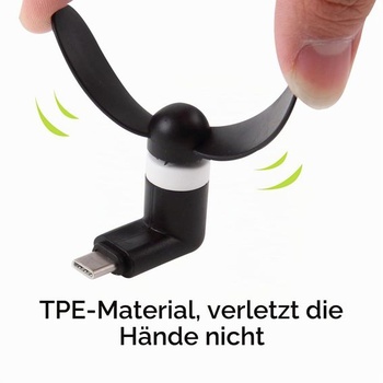 Cerioll 2 mini ventilátory na telefon, 2 v 1 mini ventilátor na telefon, přenosný chladicí rotační