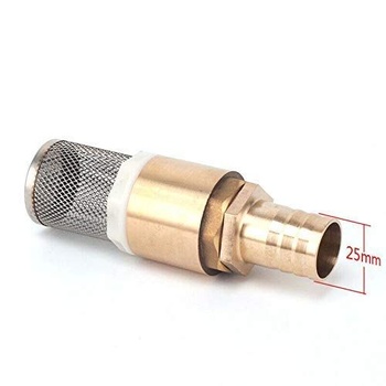 Spätný ventil TopHomer 88 x 37 mm, 1 palec, s pripojením potrubia 25 mm – mosadz a nerezová oceľ sa