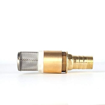 Spätný ventil TopHomer 88 x 37 mm, 1 palec, s pripojením potrubia 25 mm – mosadz a nerezová oceľ sa