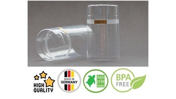 Priehľadné zmršťovacie kapsule s odtrhávacím prúžkom (⌀ = 32,5 mm/dĺžka = 55 mm) na korkové zátky (50