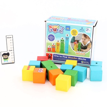 Vzdelávacie zdroje Numberblocks Drevené kocky, 15 viacfarebných kociek, Stavajte postavičky od