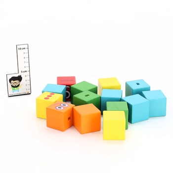 Vzdelávacie zdroje Numberblocks Drevené kocky, 15 viacfarebných kociek, Stavajte postavičky od