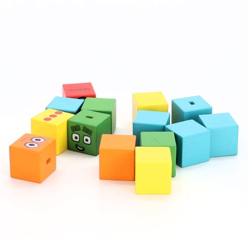 Vzdelávacie zdroje Numberblocks Drevené kocky, 15 viacfarebných kociek, Stavajte postavičky od