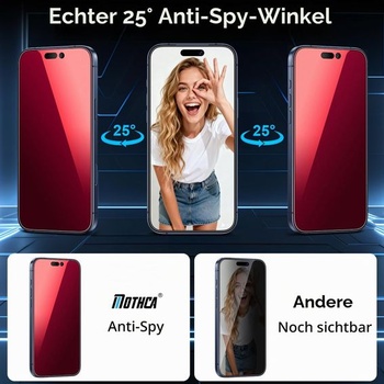 Ochranný kryt Mothca pro iPhone 17 Pro Max/16 Pro Max, červeno-oranžový, s ochranou soukromí, 2