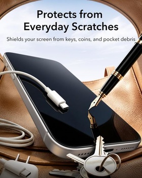 Sada 3 tvrzených skleněných ochranných fólií ESR pro iPhone 17 Pro, sada 3 ks Classic Privacy pro