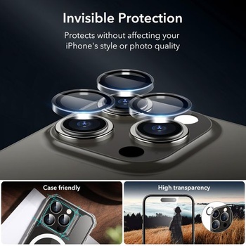 Ochranné tvrzené sklo ESR pro iPhone 15 Pro, 3 kusy, montážní rámeček