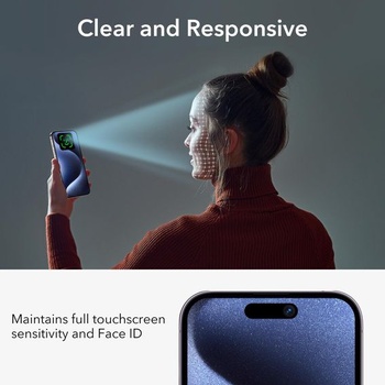 Ochranné tvrzené sklo ESR pro iPhone 15 Pro, 3 kusy, montážní rámeček