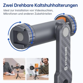 Držák telefonu Syncwire pro stativ, adaptér pro stativ telefonu, šedá metalická