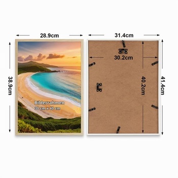 Hoikwo 3dielna sada obrazových rámov vo farbe dreva 30x40 cm - Jednoduché fotorámiky z prírodného