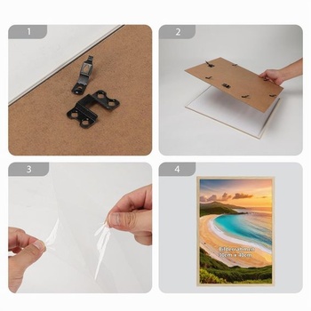 Hoikwo 3dielna sada obrazových rámov vo farbe dreva 30x40 cm - Jednoduché fotorámiky z prírodného