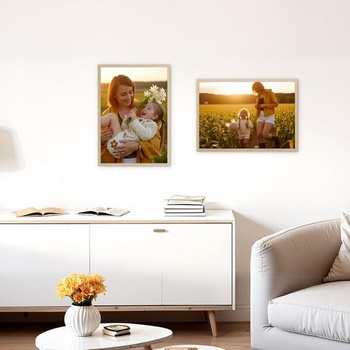 Hoikwo 3dielna sada obrazových rámov vo farbe dreva 30x40 cm - Jednoduché fotorámiky z prírodného
