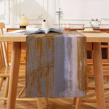 Hnedý behúň na stôl, 40 x 140 cm, moderný umelecký obraz, krátky, umývateľný, stolová dekorácia na