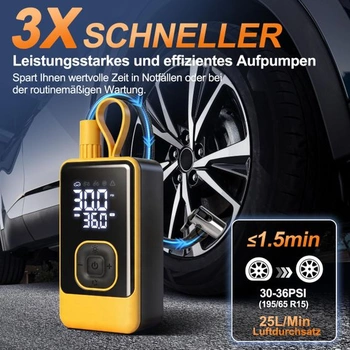 Přenosná elektrická vzduchová pumpa, 150 PSI/10,3 baru, bateriová pumpa na kolo