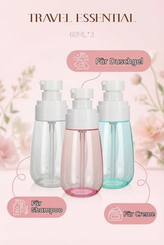 Malá znovu naplniteľná rozprašovačová fľaštička, vlasová kozmetika (Priehľadná+Modrá+Ružová, 100ml*3)