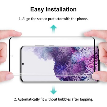 [2 kusy] Ochranné tvrdené sklo pre Samsung Galaxy S20 Plus, vysoká kvalita, 3D zakrivenie, plné