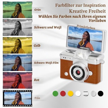 Retro mini digitálny fotoaparát, 1,3-palcový mini fotoaparát na kľúčenku s bleskom, fotoaparát s