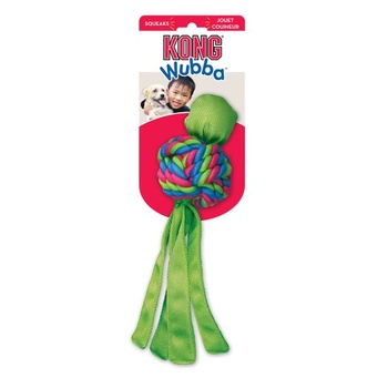 KONG – Wubba Weaves – Robustní aportovací hračka na kousání a čištění zubů (různé barvy) – Pro