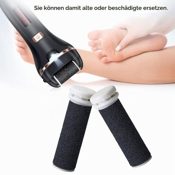 5 náhradních válečků Micro Pedi, odstraňovač ztvrdlé kůže pro Emjoi, extra hrubý minerální hladký