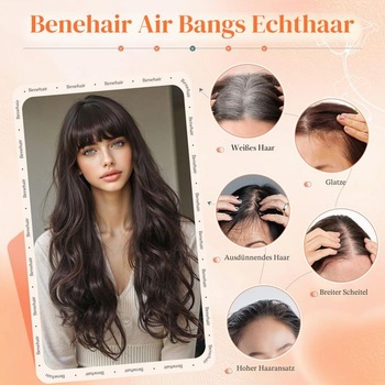 Benehair Clip-in ofina z pravých ľudských vlasov, príčesok s francúzskou ofinou pre ženy, denný