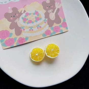 Sponky do vlasů se dvěma plátky citronu, citronové sponky do vlasů pro ženy a dívky, ofina, sponky