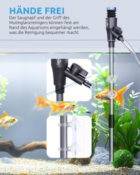 SEAOURA Čistič štrku do akvária, Nastaviteľná sada na čistenie akvária, Ručné mini akváriové