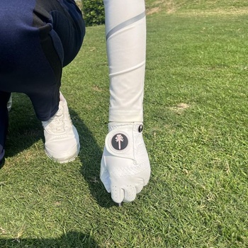 Dámske golfové rukavice, 1 kus, koža Cabretta, bielo-ružový grip, pre ľavákov, mäkké, pohodlné,