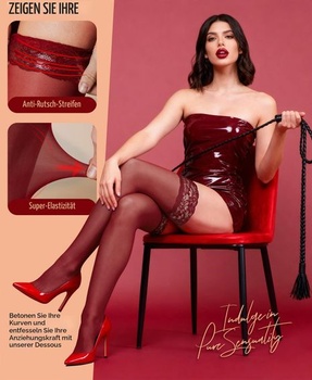 Dámske sexy sťahovacie pančuchy - Sexy krajkové sťahovacie pančuchy s protišmykovým silikónom, jedna