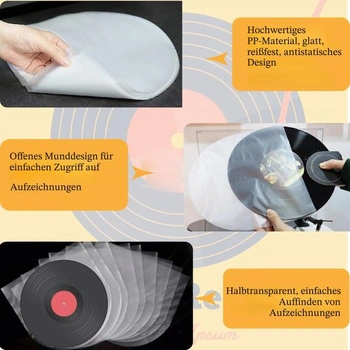 50 ks obalů na desky 10 palců, poloprůhledné vnitřní obaly, antistatické obaly na vinylové desky,