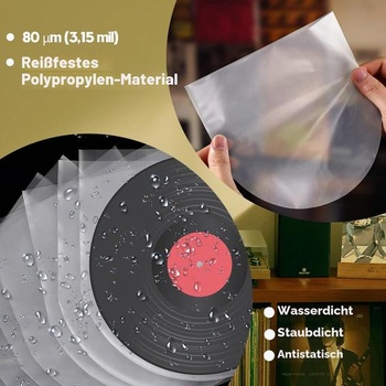 50 ks obalov na dosky 10 palcov, polopriehľadné vnútorné obaly, antistatické obaly na vinylové dosky,
