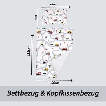 Detské obliečky Autá 100x135 Chlapčenské obliečky z mikrovlákna s motívom traktora a dopravnými