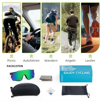 Športové slnečné okuliare, polarizované cyklistické okuliare, ultraľahké, nastaviteľné nosné opierky,