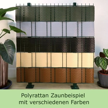 Polyratanové zásteny na ochranu súkromia workingHOUSE, zástena na dvojitý drôtený plot, 19 x 255 cm