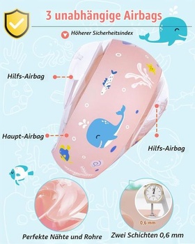 ANSTEN Kulatá plavecká křídla, nezávislá tříkomorová s pojistným ventilem