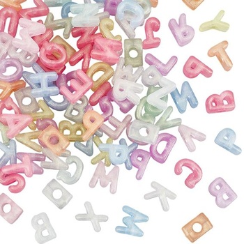 SUNNYCLUE 1 krabička 100 akrylových korálok s písmenami, 3D korálky s písmenami, 20 mm, veľké náhodné