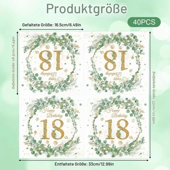 Ubrousky z eukalyptu k 18. narozeninám, 40 kusů. Ubrousky k narozeninám k 18. narozeninám.