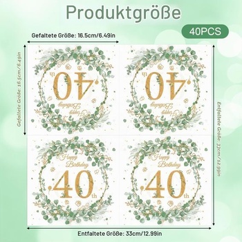 Ubrousky z eukalyptu k 40. narozeninám, 40 kusů. Ubrousky k narozeninám k 40. narozeninám.