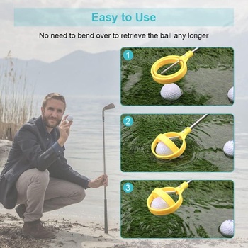 Naberačka golfových loptičiek Cocoarm, teleskopická naberačka golfových loptičiek z nerezovej ocele,