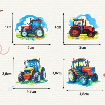 ENLACE 56 kusů jedlých dekorací na dorty s traktorem, ozdoby na muffiny, farmářská narozeninová