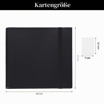 Zberateľská kniha kariet, 480 vreciek, 20 strán, 24 kartových tokov na stránku (dvojstranná) (čierna)