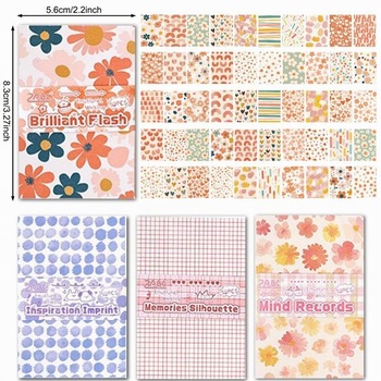 Sada 200 listov retro papiera na scrapbooking, 5,6 x 8,3 cm, vzorovaný remeselný papier,