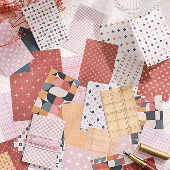 Sada 200 listov retro papiera na scrapbooking, 5,6 x 8,3 cm, vzorovaný remeselný papier,